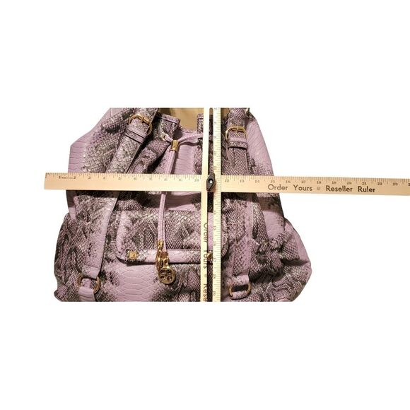 New IMAN Global Chic Purple Snake Print Large Shoulder Bag/Purse Carry On - Picture 4 of 9